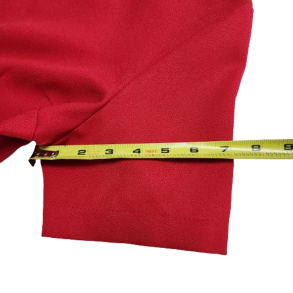 Vintage Hanes Signature Collection Short Sleeve Red Light Polyester Midi Dress ♥ - Picture 5 of 8